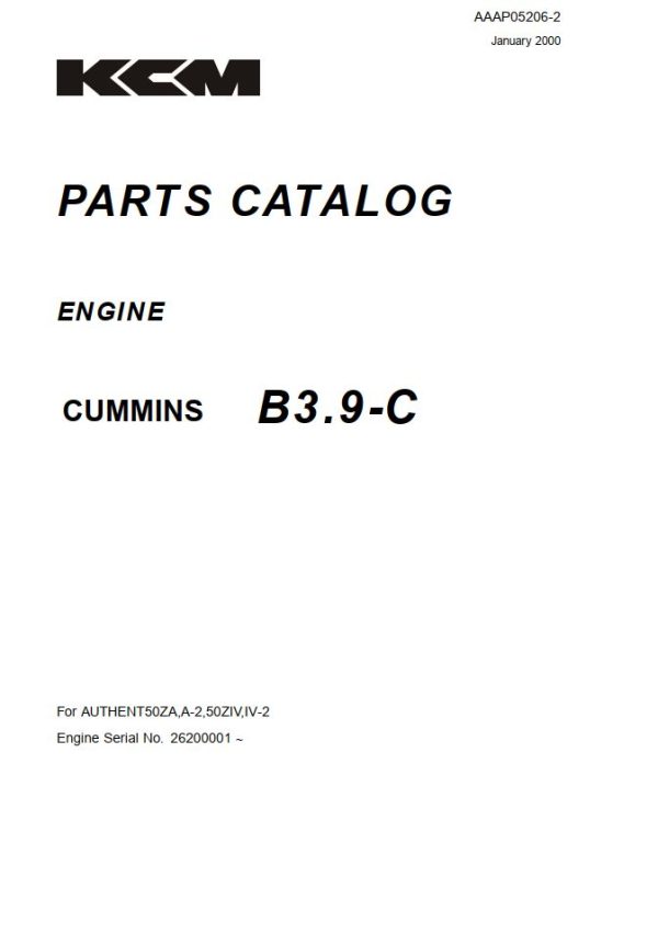 Kawasaki Wheel Loader 50ZA 50ZA 2 50ZIV 50ZIV 2 Parts Manual EN JP