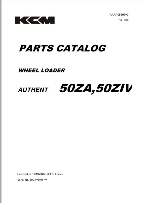 Kawasaki Wheel Loader 50ZIV Operation Maintenance Parts Manuals EN JP 1