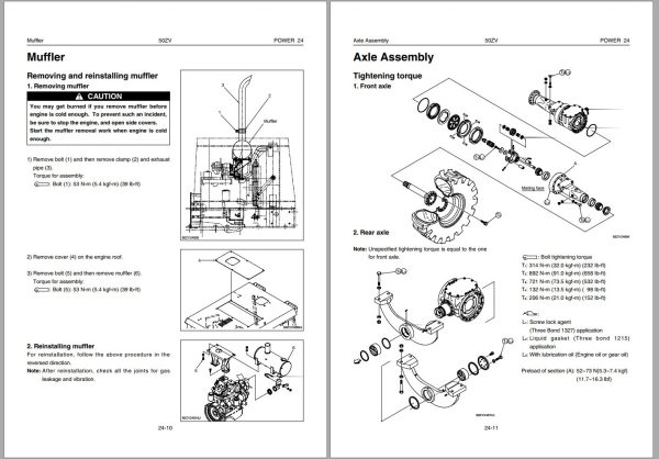 Kawasaki Wheel Loader 50ZV Operation Maintenance Shop Parts Manuals EN JP 2
