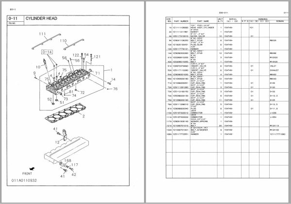 Kawasaki Wheel Loader 55DV Engine Parts Manual 93306 00162 EN JP 1