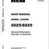 Kawasaki Wheel Loader 60Z5 Operation Maintenance Shop Parts Manuals EN JP 2