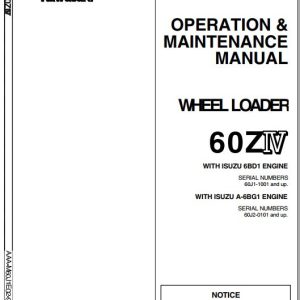 Kawasaki Wheel Loader 60ZIV 2 Operation Maintenance Shop Parts Manuals EN JP