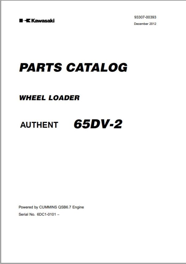Kawasaki Wheel Loader 65DV 2 Parts Manual EN JP