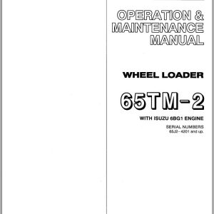 Kawasaki Wheel Loader 65TM 2 Operation Maintenance Shop Parts Manuals EN JP