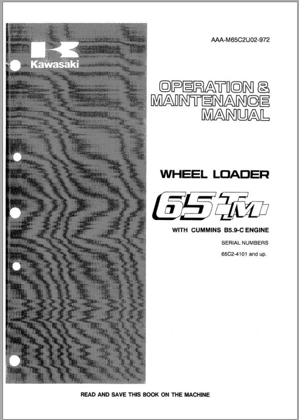 Kawasaki Wheel Loader 65TM Operation Maintenance Parts Manuals EN JP