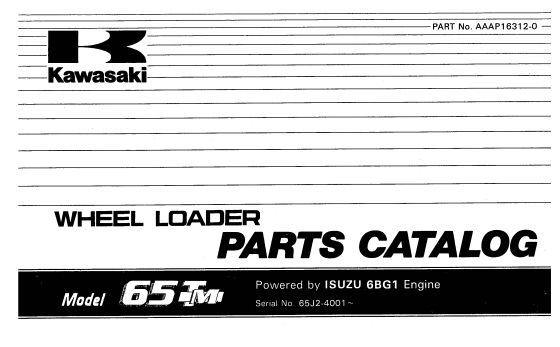 Kawasaki Wheel Loader 65TM Operation Maintenance Parts Manuals EN JP 1