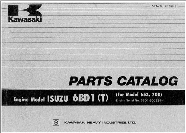 Kawasaki Wheel Loader 65Z Operation Maintenance Shop Parts Manuals EN JP 1