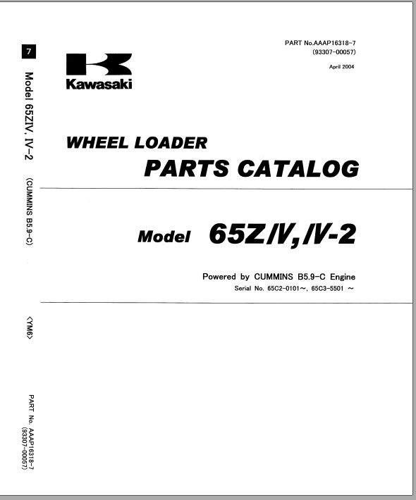 Kawasaki Wheel Loader 65ZIV 2 Operation Maintenance Shop Parts Manuals EN JP 1