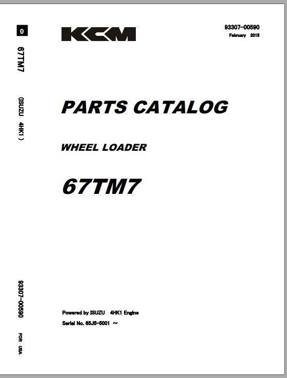 Kawasaki Wheel Loader 67TM7 67TM7B Operation Maintenance Shop Parts Manuals EN JP 1