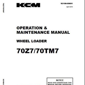 Kawasaki Wheel Loader 70Z7 70TM7 70Z7B Operation Maintenance Shop Parts Manuals EN JP