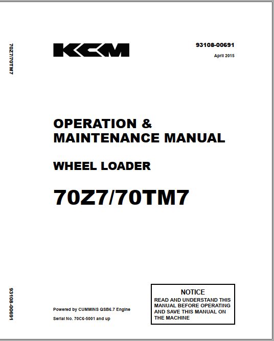 Kawasaki Wheel Loader 70Z7 70TM7 70Z7B Operation Maintenance Shop Parts Manuals EN JP