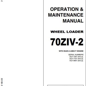 Kawasaki Wheel Loader 70ZIV 2 Operation Maintenance Shop Parts Manuals EN JP