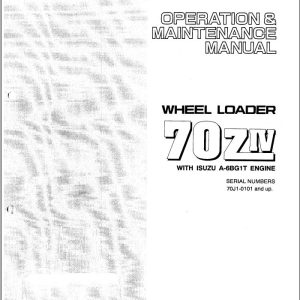 Kawasaki Wheel Loader 70ZIV Operation Maintenance Shop Parts Manuals EN JP