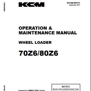 Kawasaki Wheel Loader 80Z6 Operation Maintenance Shop Parts Manuals EN JP