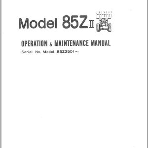 Kawasaki Wheel Loader 85ZII Operation Maintenance Shop Parts Manuals EN JP