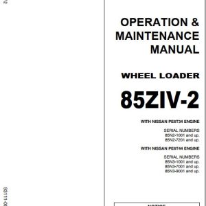 Kawasaki Wheel Loader 85ZIV 2 Operation Maintenance Shop Parts Manuals EN JP