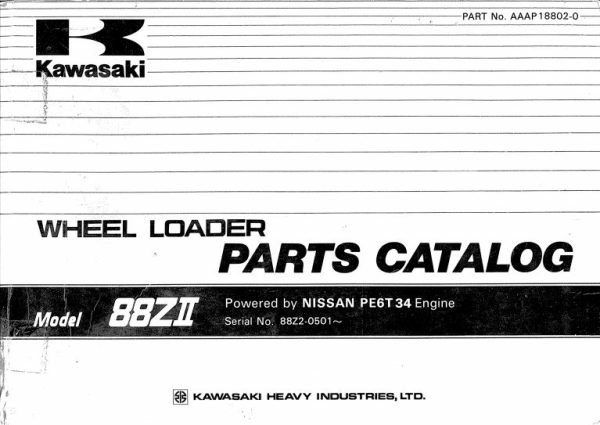 Kawasaki Wheel Loader 88ZII Operation Maintenance Shop Parts Manuals EN JP 1
