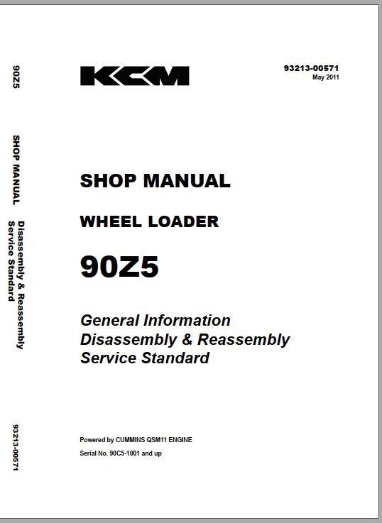 Kawasaki Wheel Loader 90Z5 Operation Maintenance Shop Parts Manuals EN JP 2