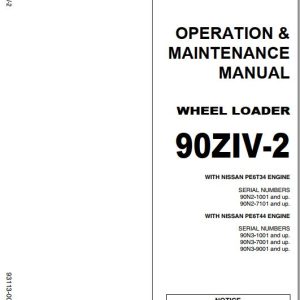 Kawasaki Wheel Loader 90ZIV 2 Operation Maintenance Shop Parts Manuals EN JP