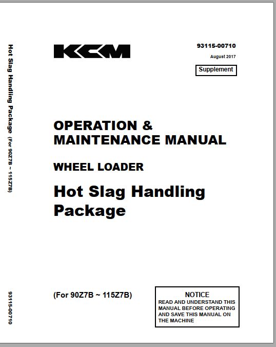 Kawasaki Wheel Loader 95Z7 Operation Maintenance Shop Parts Manuals EN JP