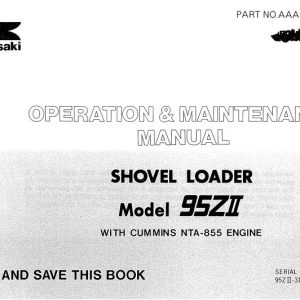 Kawasaki Wheel Loader 95ZII Operation Maintenance Shop Parts Manuals EN JP