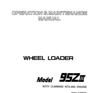Kawasaki Wheel Loader 95ZIII Operation Maintenance Shop Parts Manuals EN JP