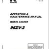 Kawasaki Wheel Loader 95ZV 2 Operation Maintenance Shop Parts Manuals EN JP