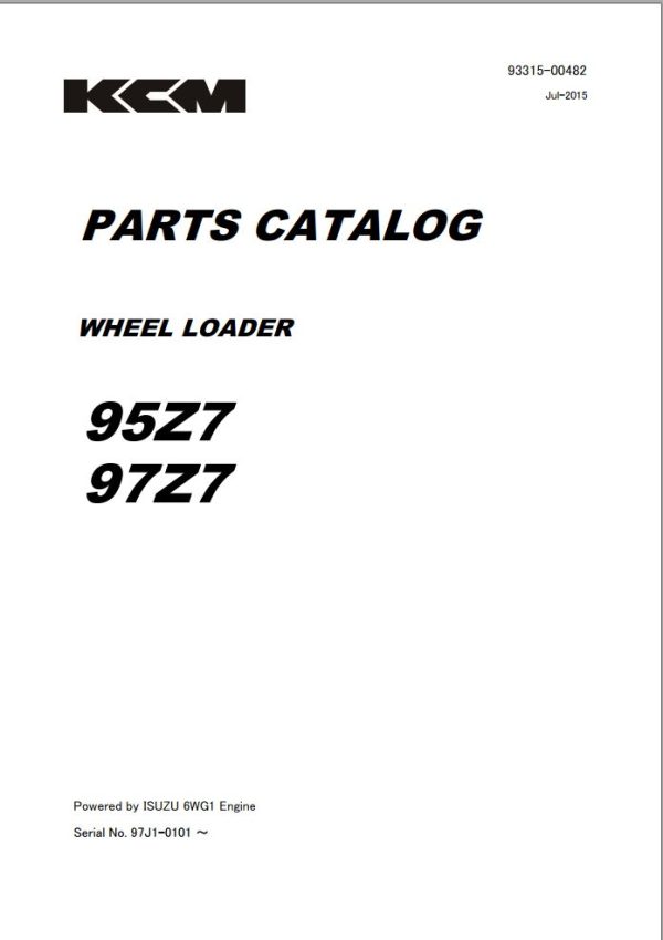 Kawasaki Wheel Loader 97Z7 97Z7B Operation Maintenance Shop Parts Manuals EN JP 1