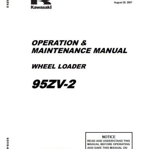 Kawasaki Wheel Loader 97ZV 2 Operation Maintenance Shop Parts Manuals EN JP