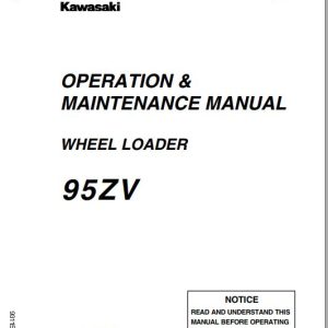 Kawasaki Wheel Loader 97ZV Operation Maintenance Manual