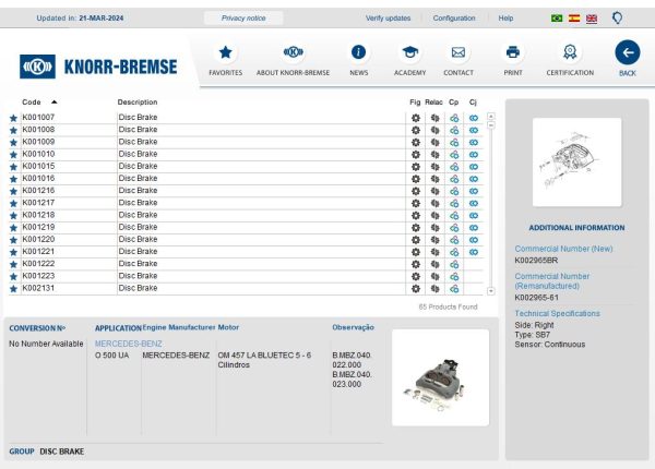 Knorr Bremse Spare Part Catalog Update 2024 2