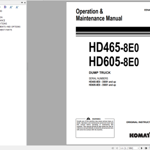 Komatsu Dump Truck HD Series PDF Operation and Maintenance ManualField Assembly Instruction Updated 2024 3
