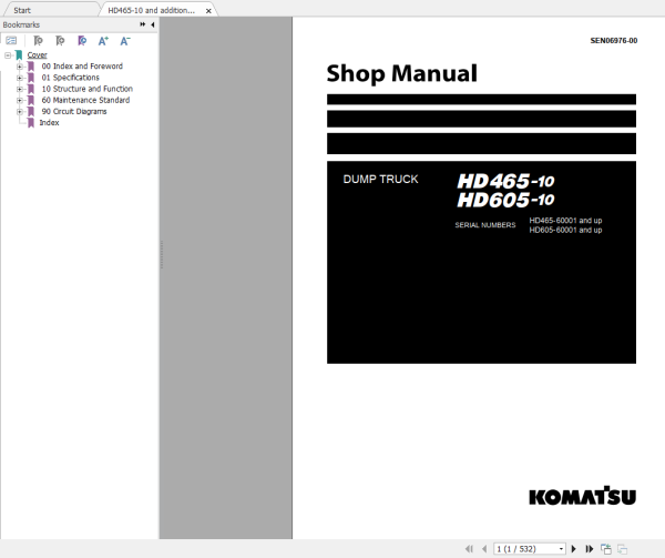 Komatsu Dump Truck HD Series PDF Shop Manual Updated 2024 4