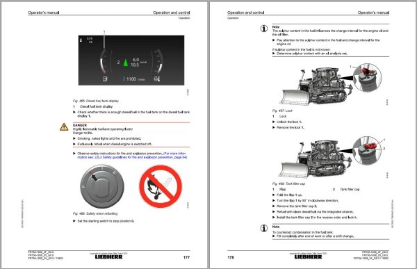 Liebherr Crawler Dozer PR746 Operating Manual 93517585 2021