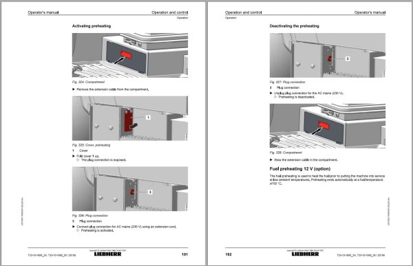 Liebherr Telescopic Handler T33 10 Operating Manual 93517540 2021