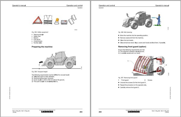 Liebherr Telescopic Handler T46 7 Operating Manual 93517532 2021
