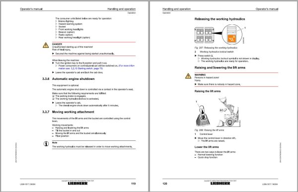 Liebherr Wheel Loader L508 Operator Manual 12254786 2021