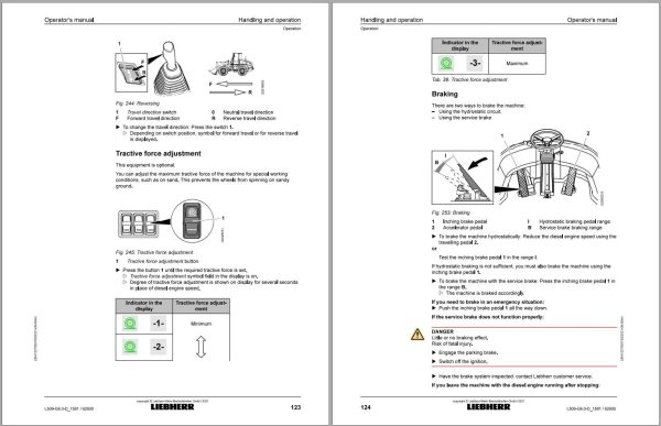 Liebherr Wheel Loader L509 Operator Manual 12275597 2021
