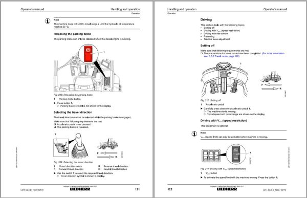 Liebherr Wheel Loader L514 Operator Manual 12275600 2021