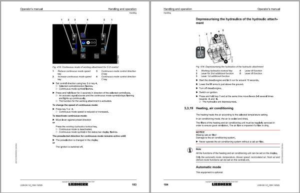 Liebherr Wheel Loader L538 Operator Manual 12272065 2021