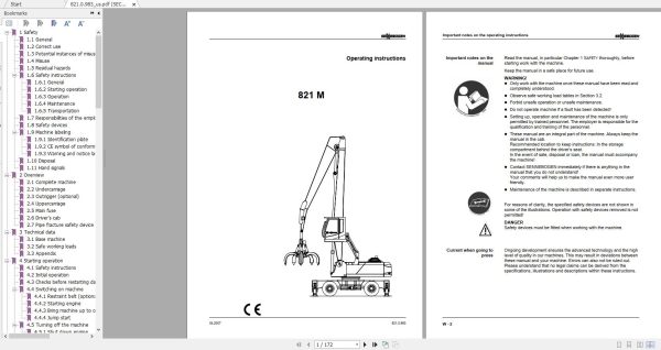 Sennebogen Material Handler 982 MB Operation and Maintentce Instructions PDF 5 1