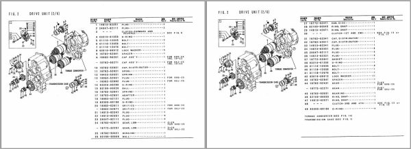 TCM Drive Unit 60G 25 60J 25 Parts Manual PU 60G25AE 1