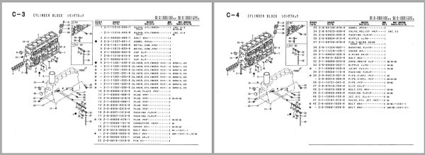 TCM Isuzu Engine A 6BG1TQC A 6BG1QC to A 6BG1QC09 Parts Manual 1
