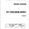TCM Kubota Engine D1105 EKA HFM1 Parts Catalogue PE D1105 EKB HFM1A