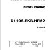 TCM Kubota Engine D1105 EKB HFM2 Parts Catalogue PE D1105 EKB HFM2A