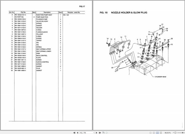 TCM Kubota Engine D1105 K2A Parts Catalogue PE D1105 K2AB 1