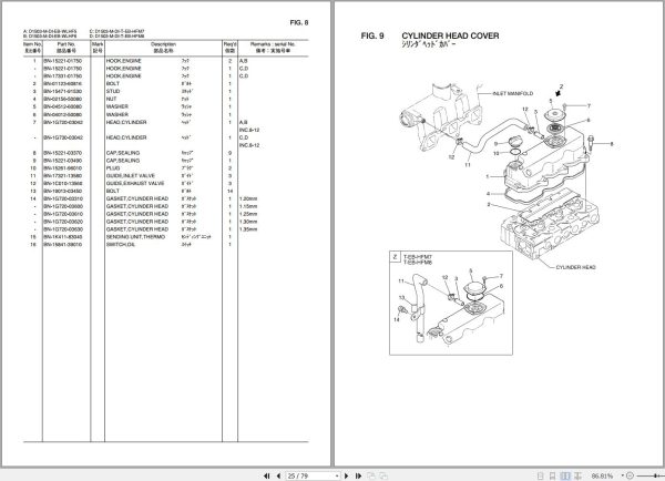 TCM Kubota Engine D1503 M DI EB WLHF5 Parts Catalogue PE D1503 M DI EB WLHF5A 1