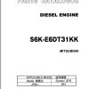 TCM Mitsubishi Engine S6K E6DT31KK Parts Catalogue PE S6K E6DT31KKA