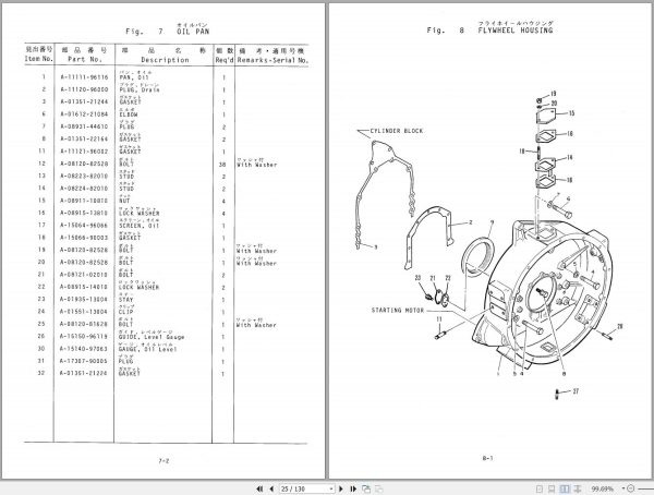 TCM Nissan Engine PD604 Parts Manual 1