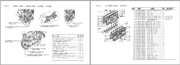 TCM Nissan Engine PE6T44 Parts Manual PE PE6T44A 1